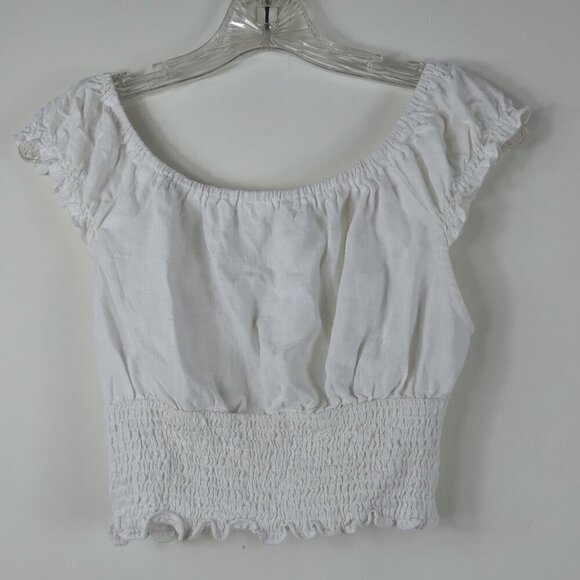 White Ruffled Crop Top - Picture 5 of 8